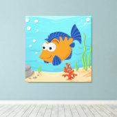 Kleine vissen canvas afdruk (Insitu (Houten vloer))