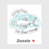 Kleine vissen doen grote dingen Minnow Art Fish Sticker (Vel)