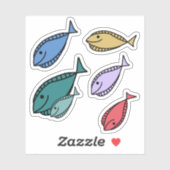 Kleine vissen Kleurrijk en Leuk Sticker (Vel)