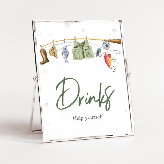 Kleine Visser Baby shower Drinken Poster