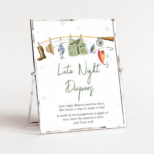 Kleine Visser Baby shower Late Night Luiers Poster