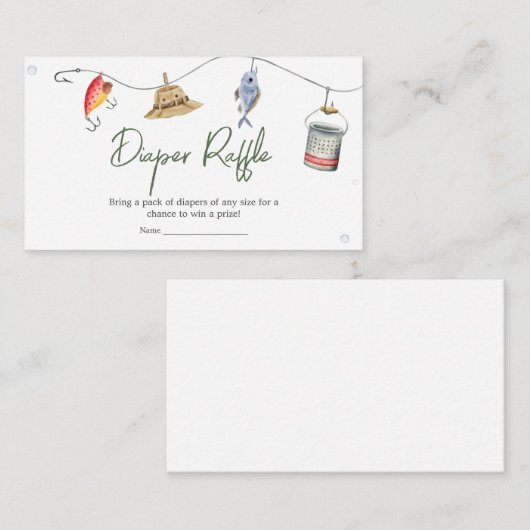 Kleine visser Baby shower luier Raffle Informatiekaartje (Voorkant / Achterkant)