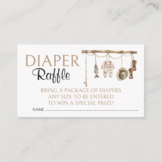 Kleine visser Baby shower luier Raffle Informatiekaartje (Voorkant)