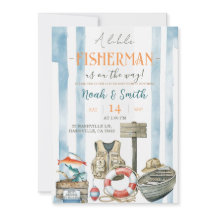 Kleine Visser Baby Shower Uitnodiging | Rustiek F