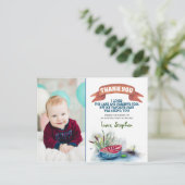 Kleine visser dank u foto briefkaart (Staand voorkant)