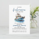 Kleine visser is op weg Waterverf Vist Kaart (Staand voorkant)