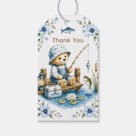 Kleine visser meisje baby shower | Teddybeer Cadeaulabel
