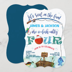 Kleine visser met tweelingjongens, vierde visserij kaart