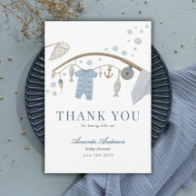 Kleine Visser Visser Jongen Baby Shower Bedankt