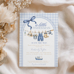 Kleine Visser Visserij Haspel Jongen Baby Shower Kaart