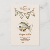 Kleine visser Vist Baby Showe Diapper Raffle Informatiekaartje (Voorkant)