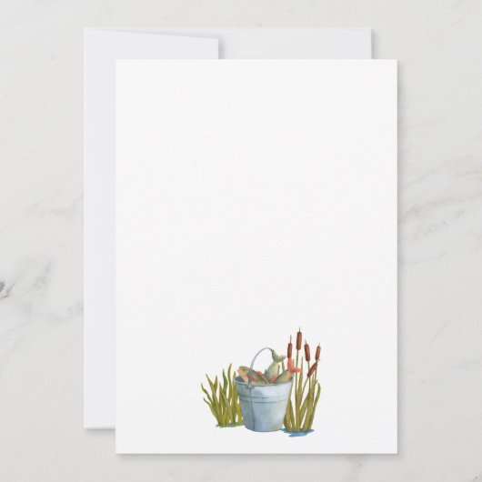 Kleine Visser Vist Baby shower Uitnodiging (Achterkant)