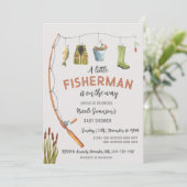 Kleine Visser Vist Baby shower Uitnodiging (Staand voorkant)