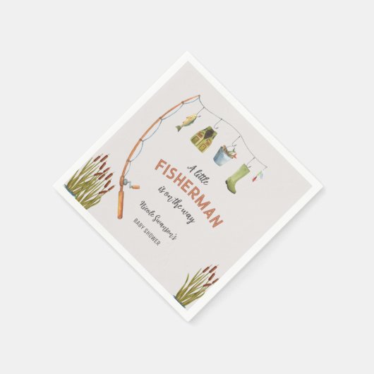 Kleine Visser Vist Baby shower Uitnodiging Servet