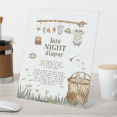 Kleine visser Vist late night luier Reclamebord Met Voetstuk (Insitu)