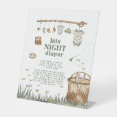 Kleine visser Vist late night luier Reclamebord Met Voetstuk (Voorkant)