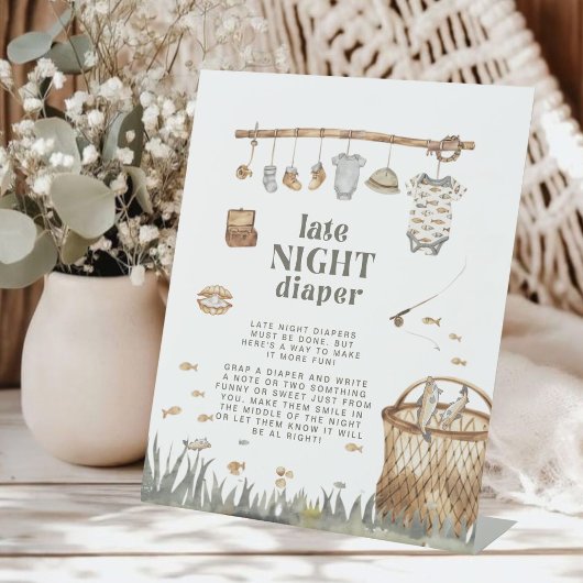 Kleine visser Vist late night luier Reclamebord Met Voetstuk