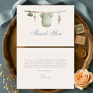 Kleine Visser Waslijn Baby Shower Bedankkaart