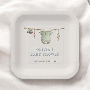 Kleine Visser Waslijn Baby Shower Feest Papieren Bordje