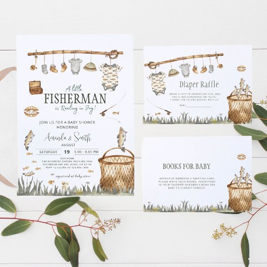 Kleine Visser Waterverf Vis Baby Shower Kaart