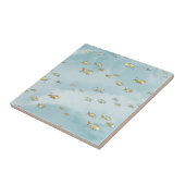 Kleine vissoort blauw tegeltje (Zijkant)