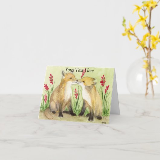 Kleine Vixens Kaart (Gele Bloem)