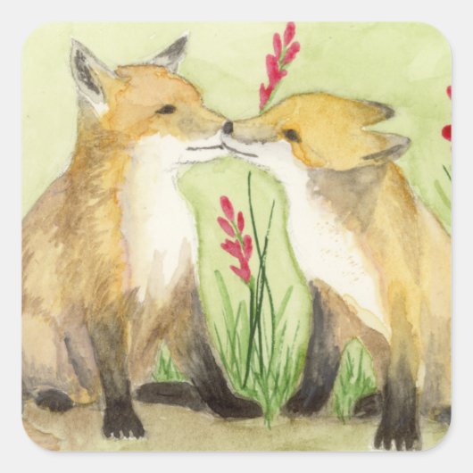 Kleine Vixens Vierkante Sticker (Voorkant)