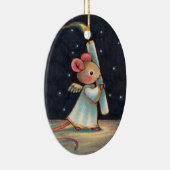 Kleine vlam - Kute kerstangel-muis kunst Keramisch Ornament (Rechts)