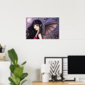 Kleine Vleermuis Meisje Vampier Gothische Sprookje Poster (Thuiskantoor)