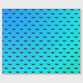 Kleine vleermuizen blauw cadeaupapier (Vlak)