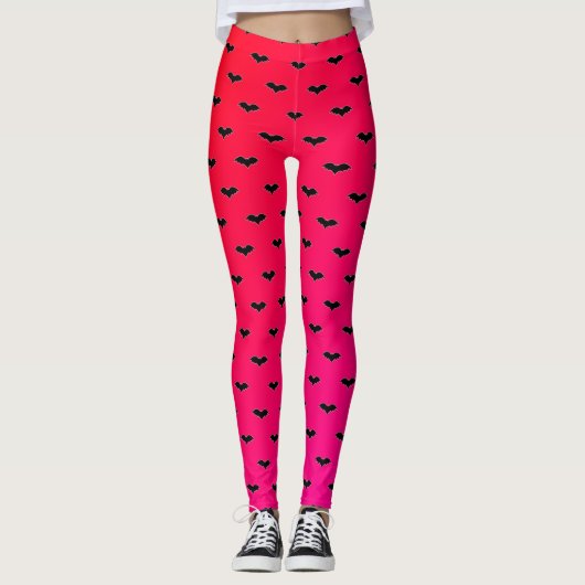 Kleine vleerroze vlekken leggings (Voorkant)