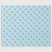 Kleine vliegende Angels op blauw Cadeaupapier (Vlak)