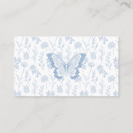 Kleine vlinder baby jongen douche luier loterij informatiekaartje (Achterkant)