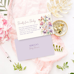 Kleine vlinder baby shower boeken aanvraag informatiekaartje