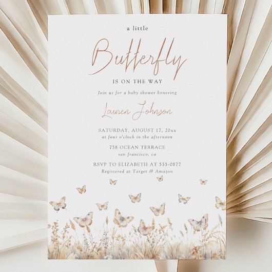 Kleine Vlinder Baby Shower Feest Kaart