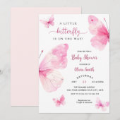 Kleine Vlinder Baby Shower Kaart (Voorkant / Achterkant)