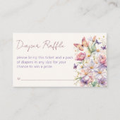 Kleine vlinder baby shower luier loterij informatiekaartje (Voorkant)