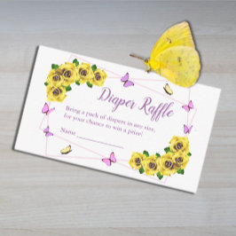 Kleine Vlinder Baby shower Luier Raffle Informatiekaartje