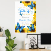 Kleine Vlinder Baby shower Middelste Zonnebloem Poster (Thuiskantoor)