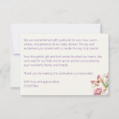 Kleine vlinder betoverde tuin baby shower bedankkaart (Achterkant)