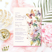 Kleine vlinder betoverde tuin baby shower kaart