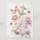 Kleine vlinder betoverde tuin baby shower kaart (Achterkant)