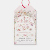 Kleine vlinder Blush Roze Bloemen Meisje Baby show Cadeaulabel (Voorkant)