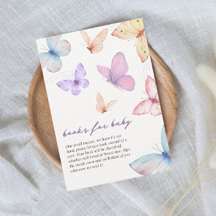 Kleine vlinder Boeken voor Baby shower Informatiekaartje