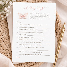 Kleine Vlinder Boog Baby Shower Enquete Zegt Kaart