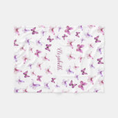 Kleine vlinder eerste verjaardag baby meisje fleece deken (Voorkant (Horizontaal))
