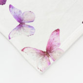 Kleine vlinder eerste verjaardag baby meisje fleece deken (Hoek)