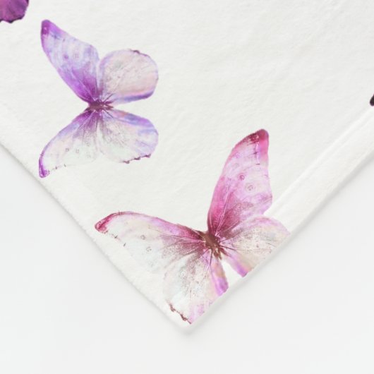 Kleine vlinder eerste verjaardag baby meisje fleece deken (Hoek)
