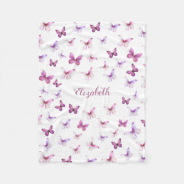 Kleine vlinder eerste verjaardag baby meisje fleece deken