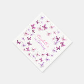 Kleine vlinder eerste verjaardag baby meisje servet (Hoek)